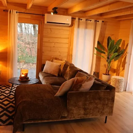 Hébergement de vacances Luxe Houten Wellness Boshuisje Met Hottub